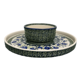 Platter, Round, Chip & Dip, 12.75" in "Bouncing Blue Blossoms" by Manufaktura | N007U-IM03