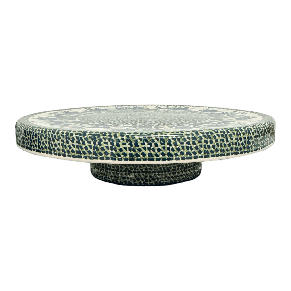 Platter, Round, Chip & Dip, 12.75" in "Bouncing Blue Blossoms" by Manufaktura | N007U-IM03