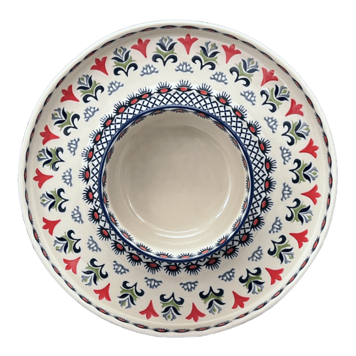 Platter, Round, Chip & Dip, 12.75" in "Scandinavian Scarlet" by Manufaktura | N007U-P295