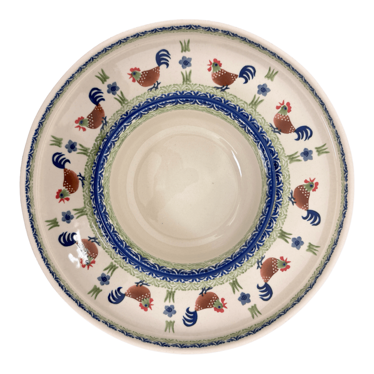 Platter, Round, Chip & Dip, 12.75" in "Chicken Dance" by Manufaktura | N007U-P320