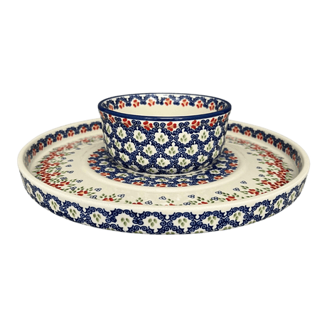 Platter, Round, Chip & Dip, 12.75" in "Ring Around the Rosie" by Manufaktura | N007U-P321