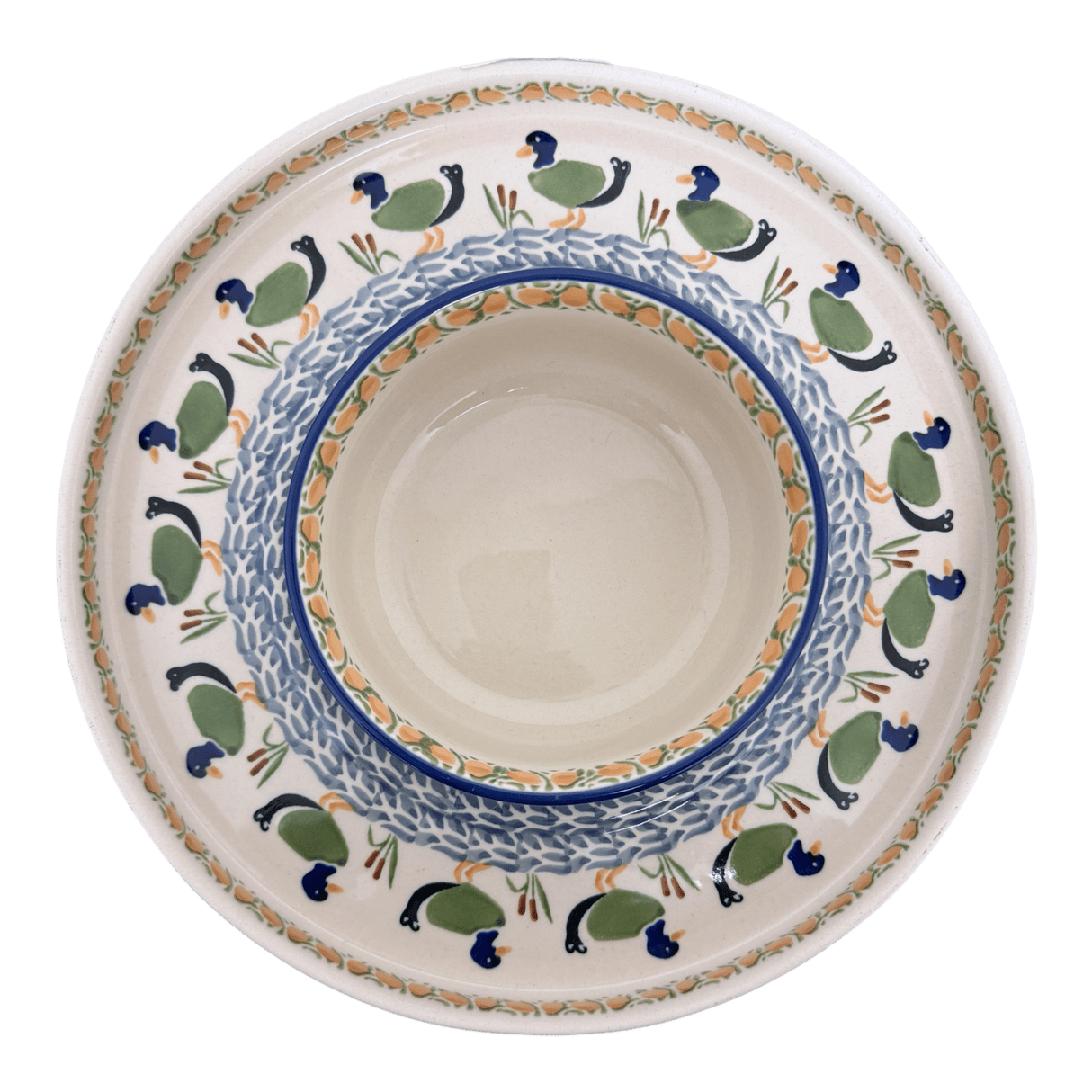 Platter, Round, Chip & Dip, 12.75" in "Ducks in a Row" by Manufaktura | N007U-P323