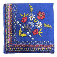 A picture of a Polish Pottery Dinner Napkins (Folk Embroidery) | NAPKIN-FOLKEM as shown at PolishPotteryOutlet.com/products/dinner-napkins-folk-embroidery-napkin-folkem