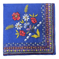 A picture of a Polish Pottery Dinner Napkins (Folk Embroidery) | NAPKIN-FOLKEM as shown at PolishPotteryOutlet.com/products/dinner-napkins-folk-embroidery-napkin-folkem