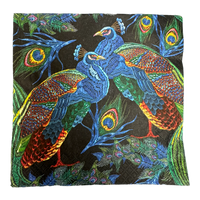 A picture of a Polish Pottery Dinner Napkins (Peacock Bird) | NAPKIN-PB as shown at PolishPotteryOutlet.com/products/dinner-napkins-peacock-bird-napkin-pb