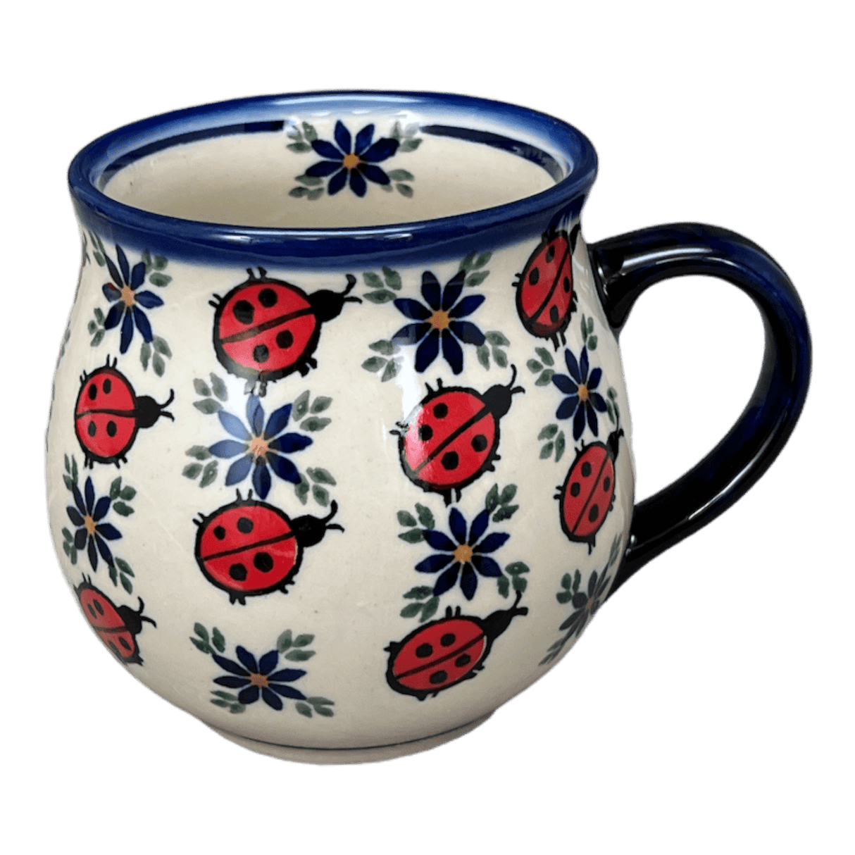 Mug, Belly Mug, 16 oz Large in "Lovely Ladybugs" by Andy | NDA10-18