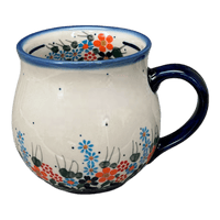 A picture of a Polish Pottery 16 oz. Large Belly Mug (Fall Wildflowers) | NDA10-23 as shown at PolishPotteryOutlet.com/products/16-oz-large-belly-mug-fall-wildflowers-nda10-23