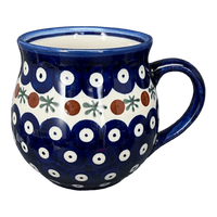 A picture of a Polish Pottery 16 oz. Large Belly Mug (Mosquito) | NDA10-24 as shown at PolishPotteryOutlet.com/products/large-belly-mug-mosquito-nda10-24