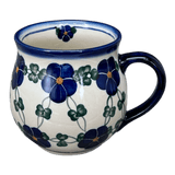 Mug, Belly Mug, 16 oz Large in "Blue Tethered Blossoms" by Andy | NDA10-4