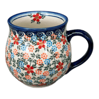 A picture of a Polish Pottery 16 oz. Large Belly Mug (Meadow in Bloom) | NDA10-A54 as shown at PolishPotteryOutlet.com/products/16-oz-large-belly-mug-meadow-in-bloom-nda10-a54