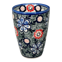 A picture of a Polish Pottery 18 oz. Tumbler (Floral Fairway) | NDA11-42 as shown at PolishPotteryOutlet.com/products/18-oz-tumbler-floral-fairway-nda11-42