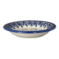 A picture of a Polish Pottery 9" Pasta Bowl (Butterfly Blues) | NDA112-17 as shown at PolishPotteryOutlet.com/products/9-pasta-bowl-butterfly-blues-nda112-17