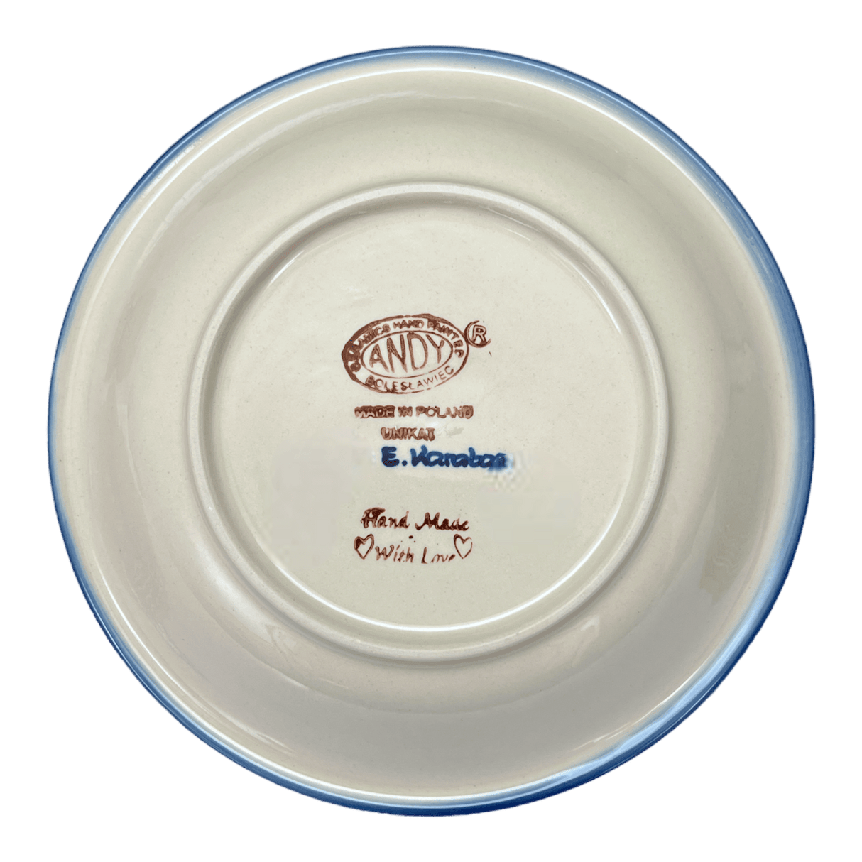 Bowl, Round, Pasta, 9" in "Butterfly Blues" by Andy | NDA112-17