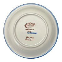 A picture of a Polish Pottery Bowl, Round, Pasta, 9" in "Butterfly Blues" by Andy | NDA112-17 as shown at PolishPotteryOutlet.com/products/9-pasta-bowl-butterfly-blues-nda112-17