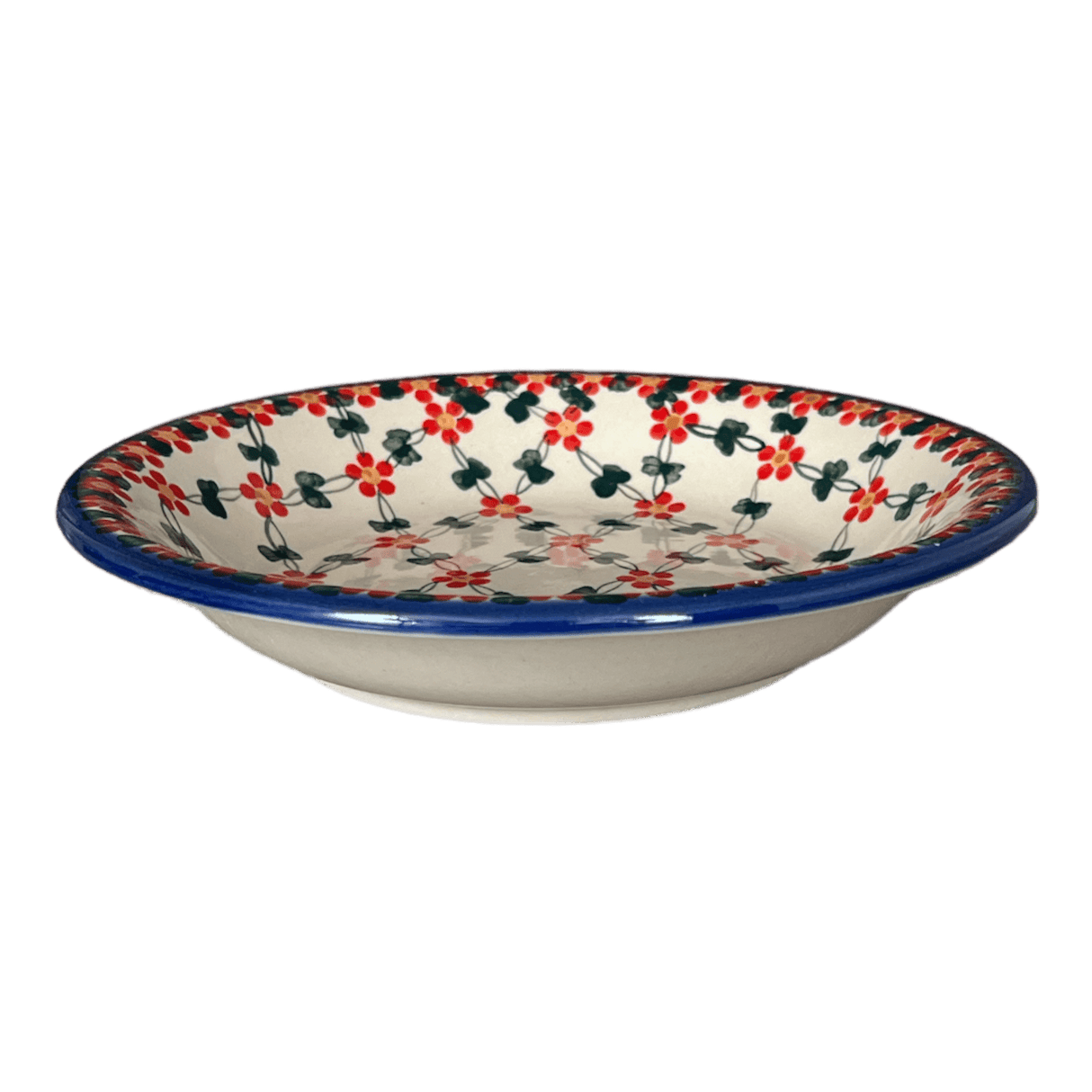 Bowl, Round, Pasta, 9" in "Red Lattice" by Andy | NDA112-20