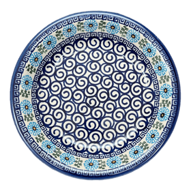 Polish Pottery 9" Pasta Bowl (Blue Daisy Spiral) | NDA112-38 Additional Image at PolishPotteryOutlet.com