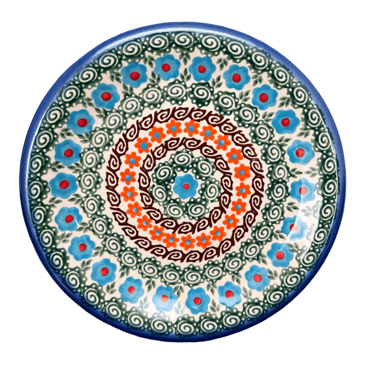 Plate, Round, Dessert, 7.5" in "Teal Pompons" by Andy | NDA114-62