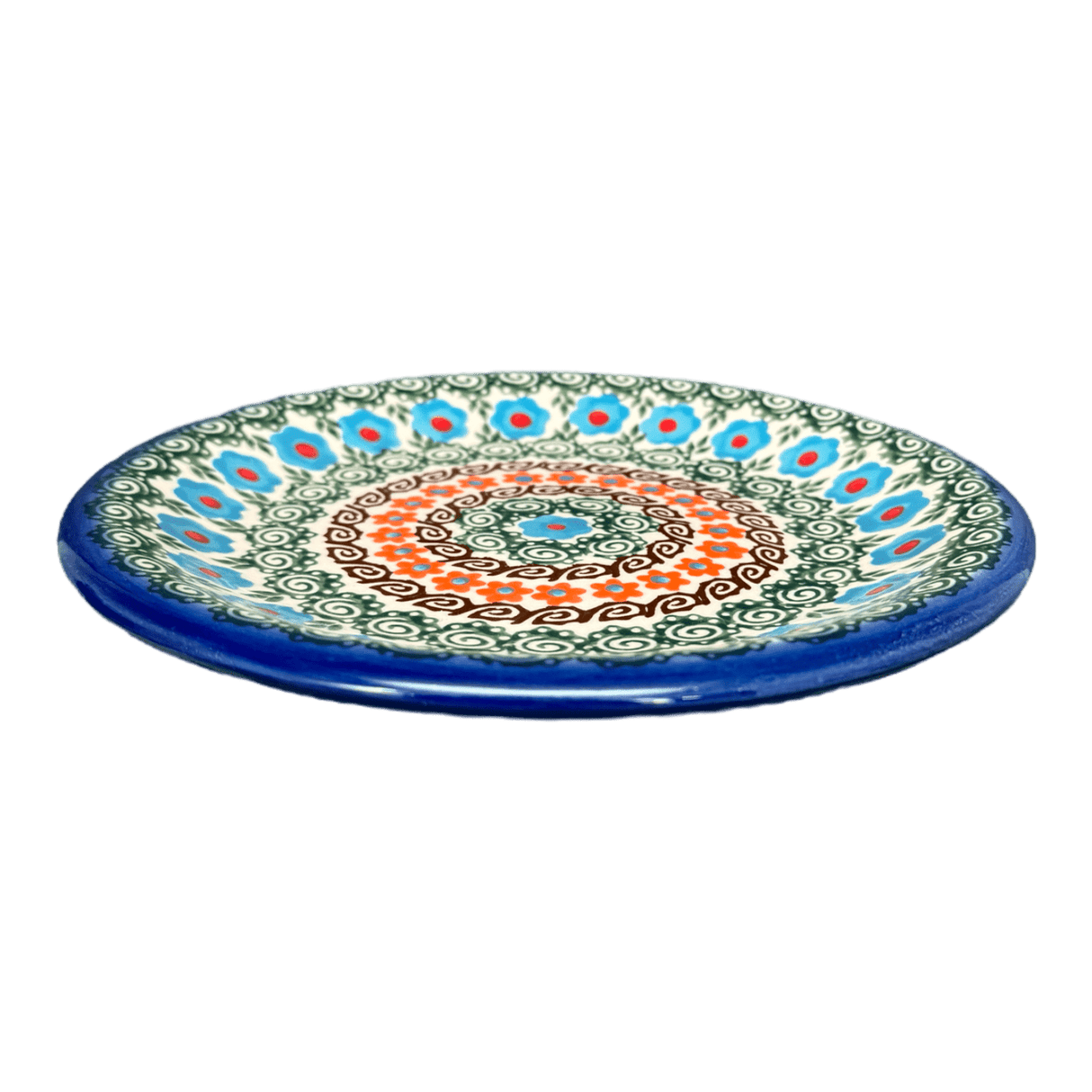 Plate, Round, Dessert, 7.5" in "Teal Pompons" by Andy | NDA114-62