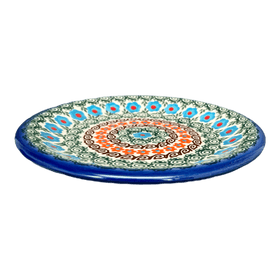 Polish Pottery 7.5" Round Plate (Teal Pompons) | NDA114-62 Additional Image at PolishPotteryOutlet.com