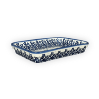 A picture of a Polish Pottery 8" x 10" Baker (Butterfly Blues) | NDA125-17 as shown at PolishPotteryOutlet.com/products/8-x-10-baker-butterfly-blues-nda125-17