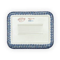A picture of a Polish Pottery 8" x 10" Baker (Daisy Waves) | NDA125-3 as shown at PolishPotteryOutlet.com/products/8-x-10-baker-daisy-waves-nda125-3