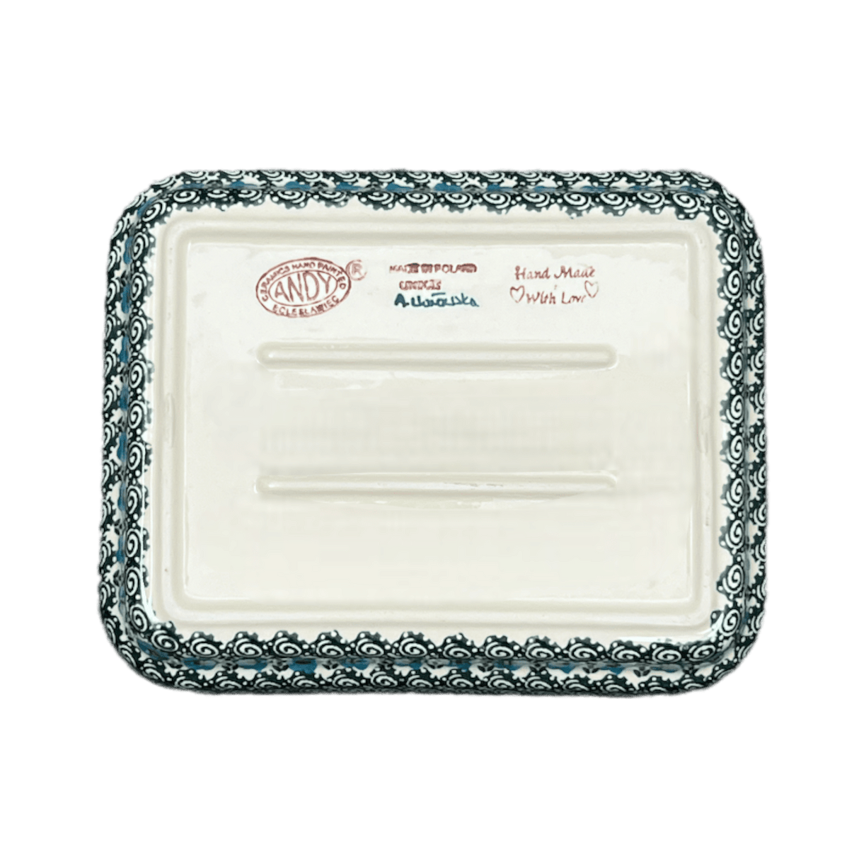 Baker, Rectangular, 8" x 10" in "Teal Pompons" by Andy | NDA125-62