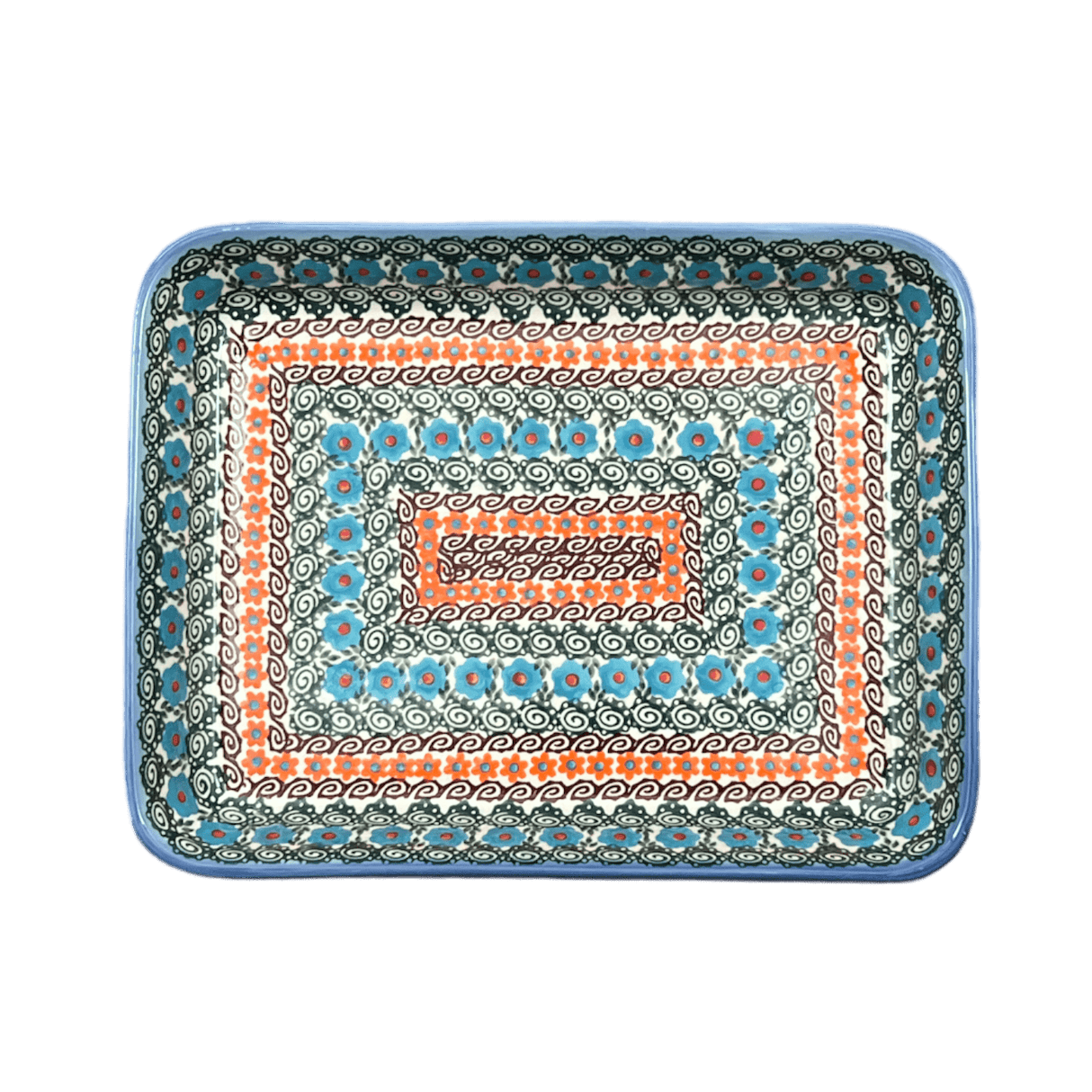 Baker, Rectangular, 9" x 11.5" in "Teal Pompons" by Andy | NDA127-62