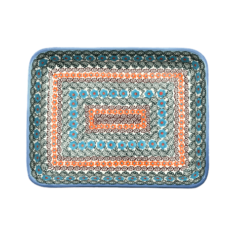 Baker, Rectangular, 9" x 11.5" in "Teal Pompons" by Andy | NDA127-62