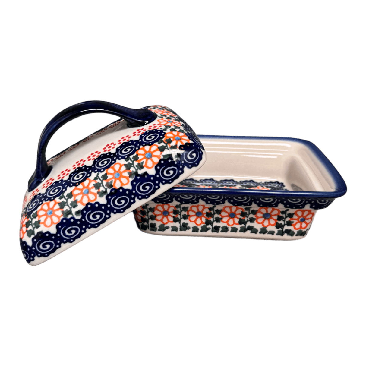 Butter Dish, 5.5" x 4.75" in "Zany Zinnia" by Andy | NDA14-35