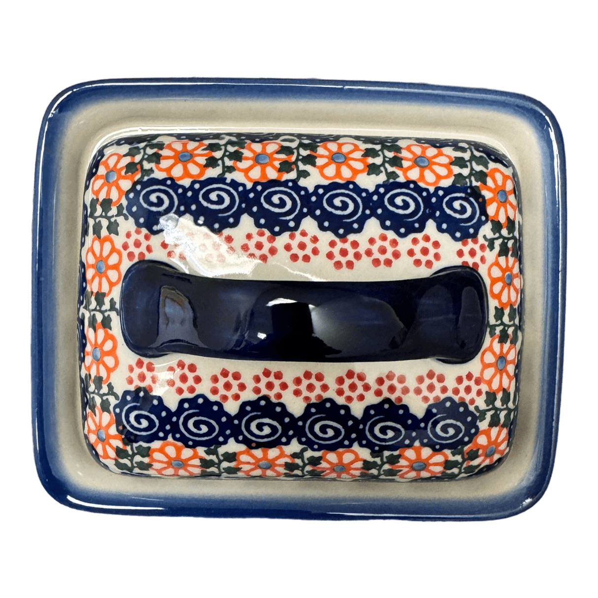 Butter Dish, 5.5" x 4.75" in "Zany Zinnia" by Andy | NDA14-35