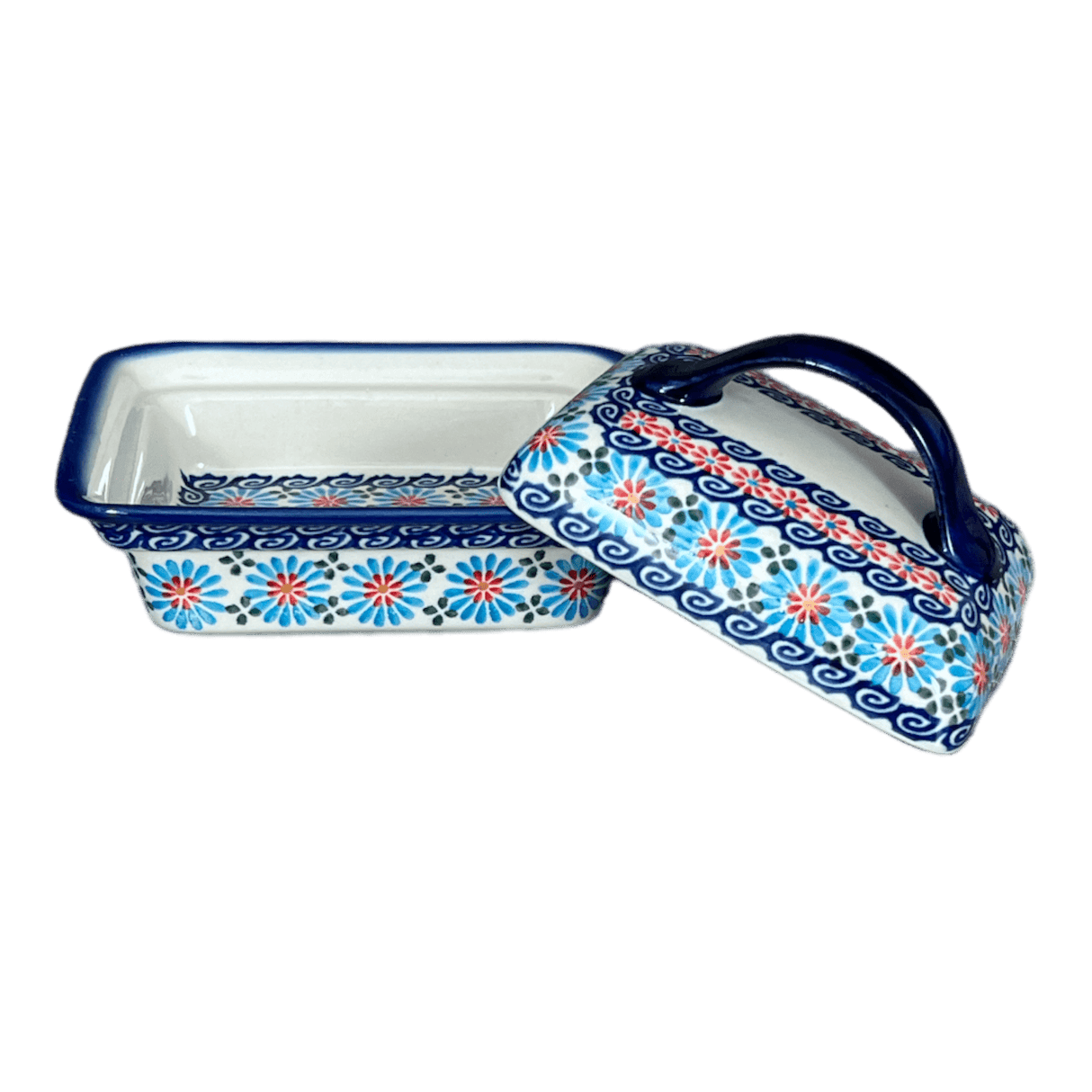 Butter Dish, 5.5" x 4.75" in "Daisy Waves" by Andy | NDA14-3