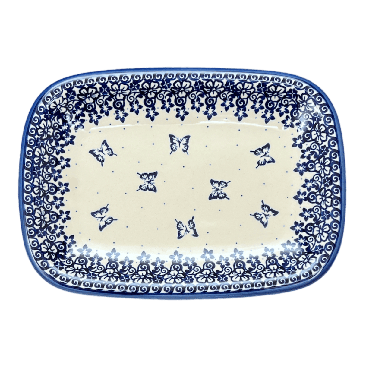 Tray, Serving, 8" x 11" in "Butterfly Blues" by Andy | NDA154-17