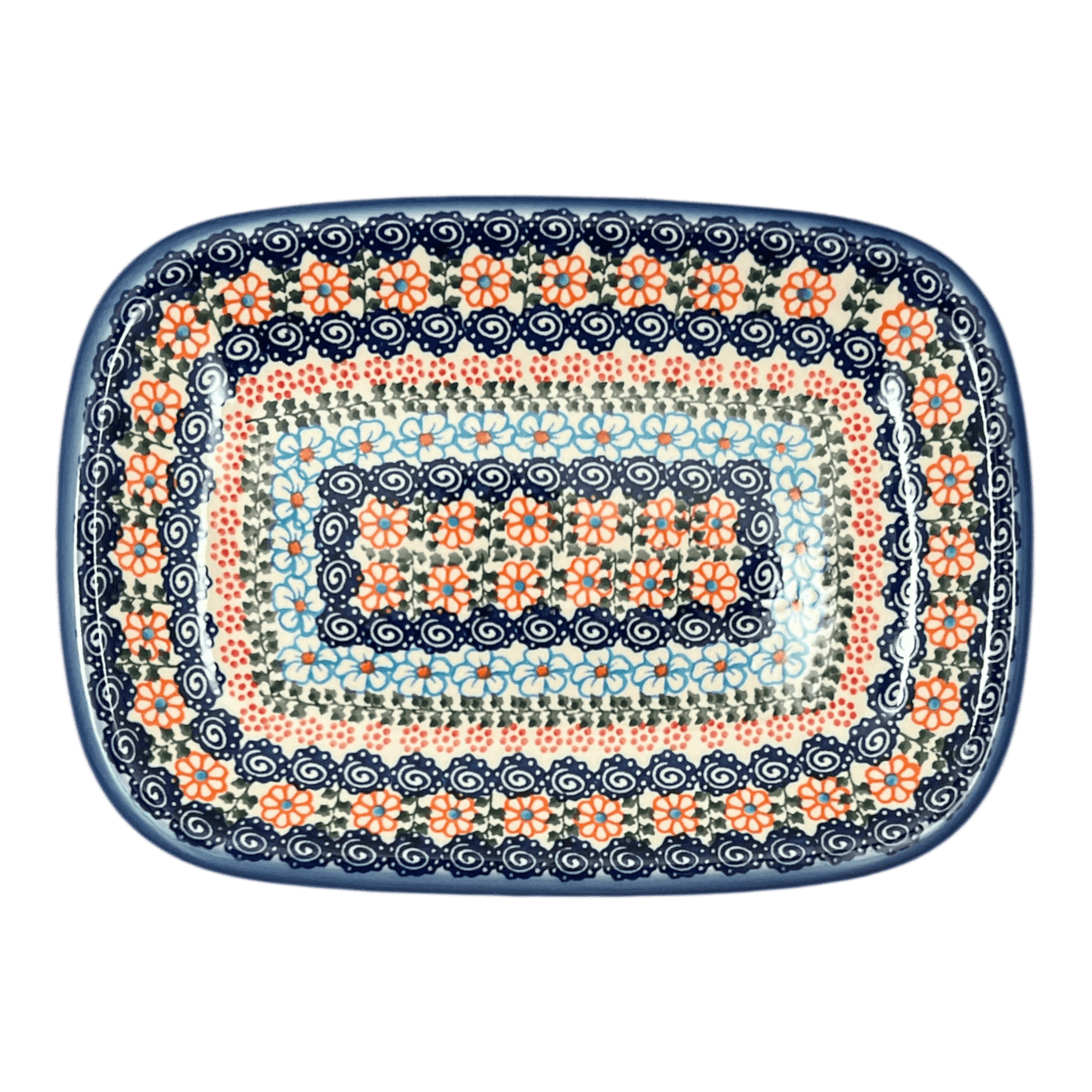 Tray, Serving, 8" x 11" in "Zany Zinnia" by Andy | NDA154-35