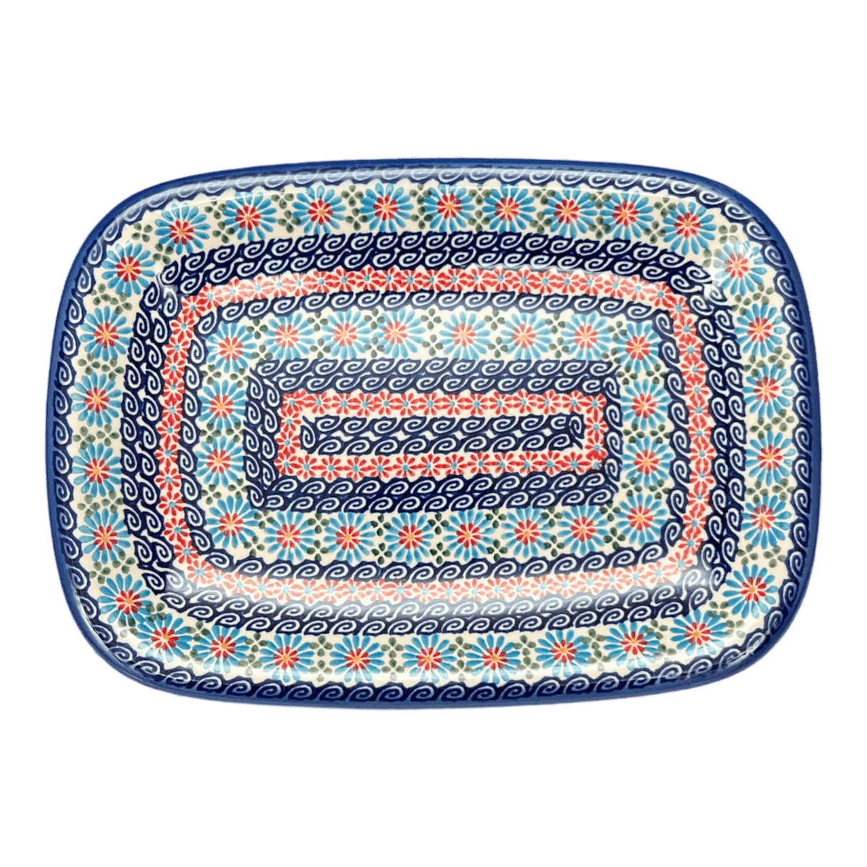 Tray, Serving, 8" x 11" in "Daisy Waves" by Andy | NDA154-3