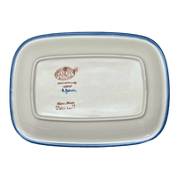 A picture of a Polish Pottery 8" x 11" Serving Tray (Daisy Waves) | NDA154-3 as shown at PolishPotteryOutlet.com/products/8-x-11-serving-tray-daisy-waves-nda154-3