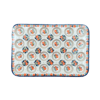 A picture of a Polish Pottery 24 Mini Muffin Pan (Bright Bouquet) | NDA168-A55 as shown at PolishPotteryOutlet.com/products/24-cup-mini-muffin-pan-bright-bouquet-nda168-a55