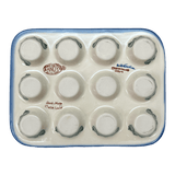 Muffin Pan, 12 Cup Mini in "Teal Pompons" by Andy | NDA169-62