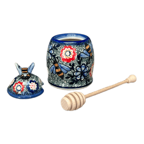 Polish Pottery Honey Jar (Floral Fairway) | NDA18-42 Additional Image at PolishPotteryOutlet.com