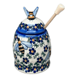 Jar, Honey, 5" in "Blue Lattice" by Andy | NDA18-6
