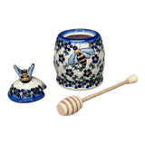 Jar, Honey, 5" in "Blue Lattice" by Andy | NDA18-6