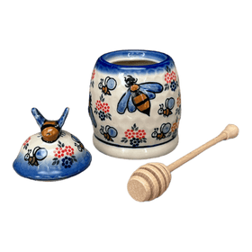 Polish Pottery Honey Jar (Bee's Knees) | NDA18-A2 Additional Image at PolishPotteryOutlet.com