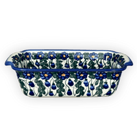 A picture of a Polish Pottery Large Bread Baker (Blue Cascade) | NDA182-A31 as shown at PolishPotteryOutlet.com/products/large-bread-baker-blue-cascade-nda182-a31