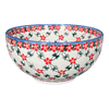 Polish Pottery Deep 9" Bowl (Red Lattice) | NDA194-20 at PolishPotteryOutlet.com