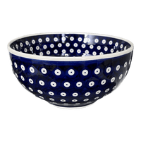 A picture of a Polish Pottery Deep 9" Bowl (Dot to Dot) | NDA194-22 as shown at PolishPotteryOutlet.com/products/deep-9-bowl-dot-to-dot-nda194-22