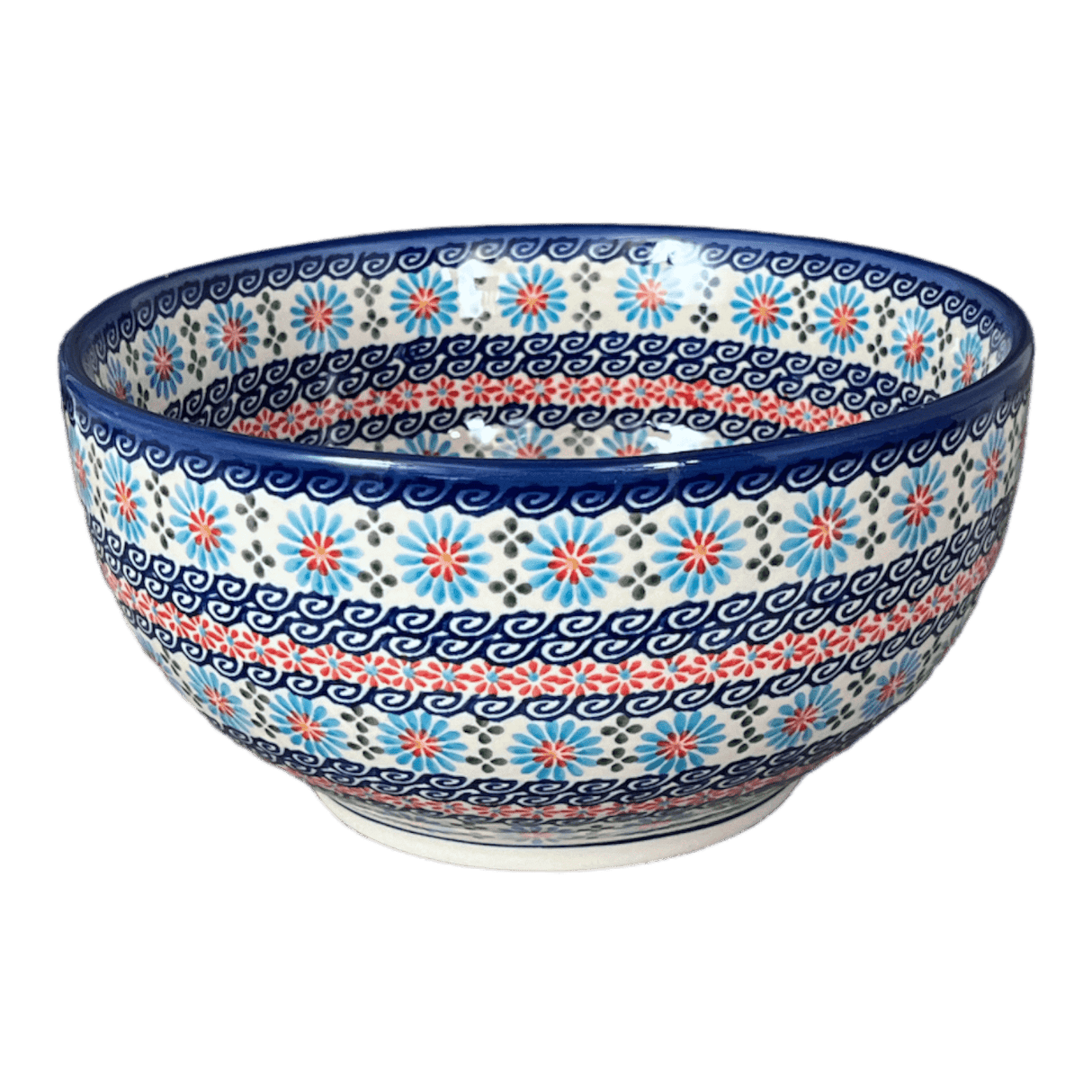 Bowl, Round, Deep, 8.5" in "Daisy Waves" by Andy | NDA192-3