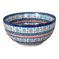 A picture of a Polish Pottery Deep 8.5" Bowl (Daisy Waves) | NDA192-3 as shown at PolishPotteryOutlet.com/products/8-5-deep-bowl-daisy-waves-nda192-3