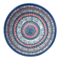 A picture of a Polish Pottery Deep 9" Bowl (Daisy Waves) | NDA194-3 as shown at PolishPotteryOutlet.com/products/9-deep-bowl-daisy-waves-nda194-3