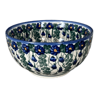 A picture of a Polish Pottery Deep 9" Bowl (Blue Cascade) | NDA194-A31 as shown at PolishPotteryOutlet.com/products/deep-9-bowl-blue-cascade-nda194-a31