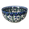 Polish Pottery Deep 9" Bowl (Blue Cascade) | NDA194-A31 at PolishPotteryOutlet.com