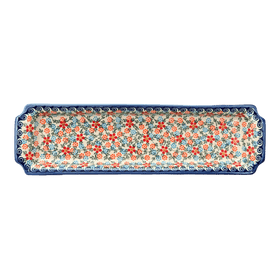 Polish Pottery 16" x 4.5" Rectangular Tray (Meadow in Bloom) | NDA203-A54 Additional Image at PolishPotteryOutlet.com